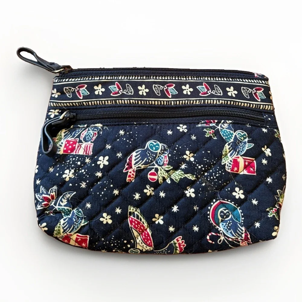 Vera Bradley Holiday Owls Toiletry Cosmetic Travel Bag Pouch Christmas Presents